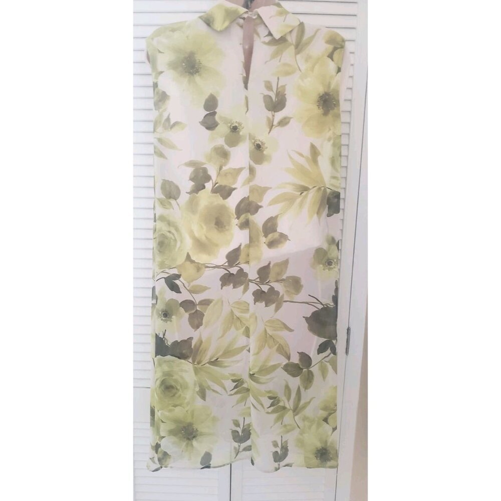 CONNECTED APPAREL CHIFFON FLORAL TRAPEZE DRESS SZ 14 - Picture 5 of 8